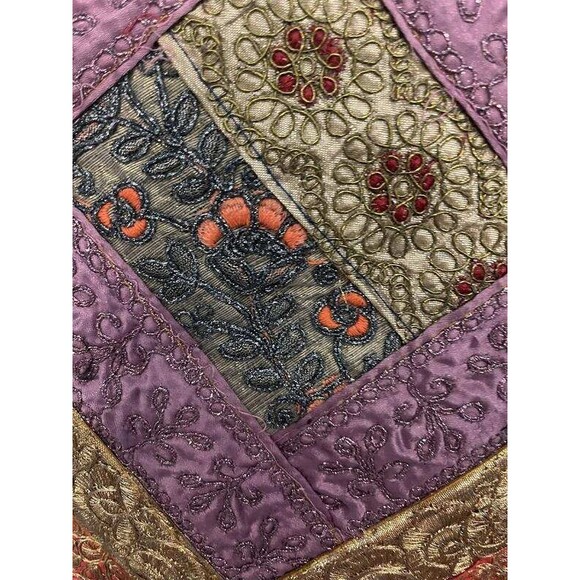 NWT Sacred Threads Magic Carpet Embellished Patchwork Colorful Lined Bag - Picture 10 of 11